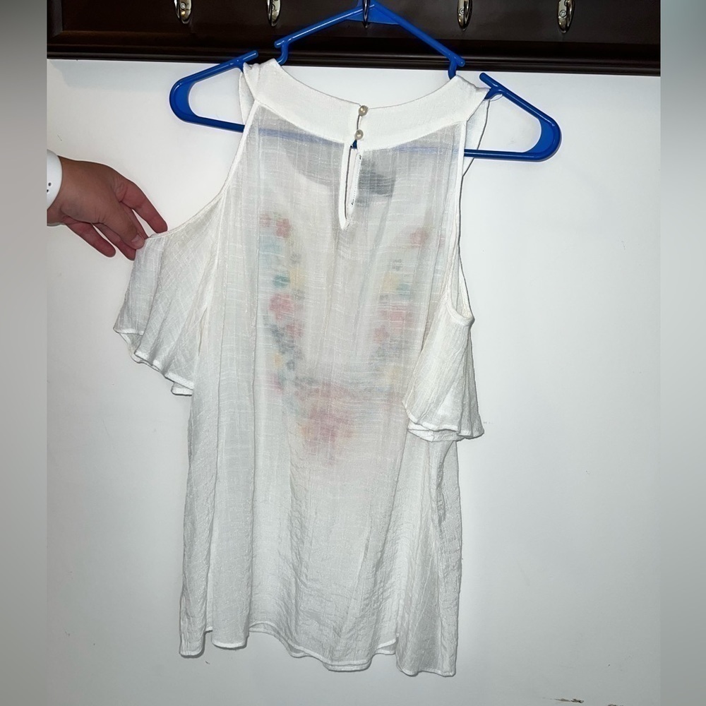 IN San Francisco Ladies Cold Shoulder Embroidered Blouse Size XL - Picture 5 of 7